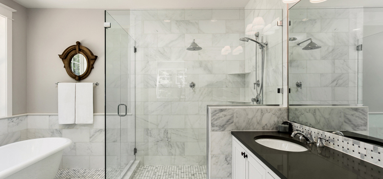 bathroom shower door installation in Foothill Farms